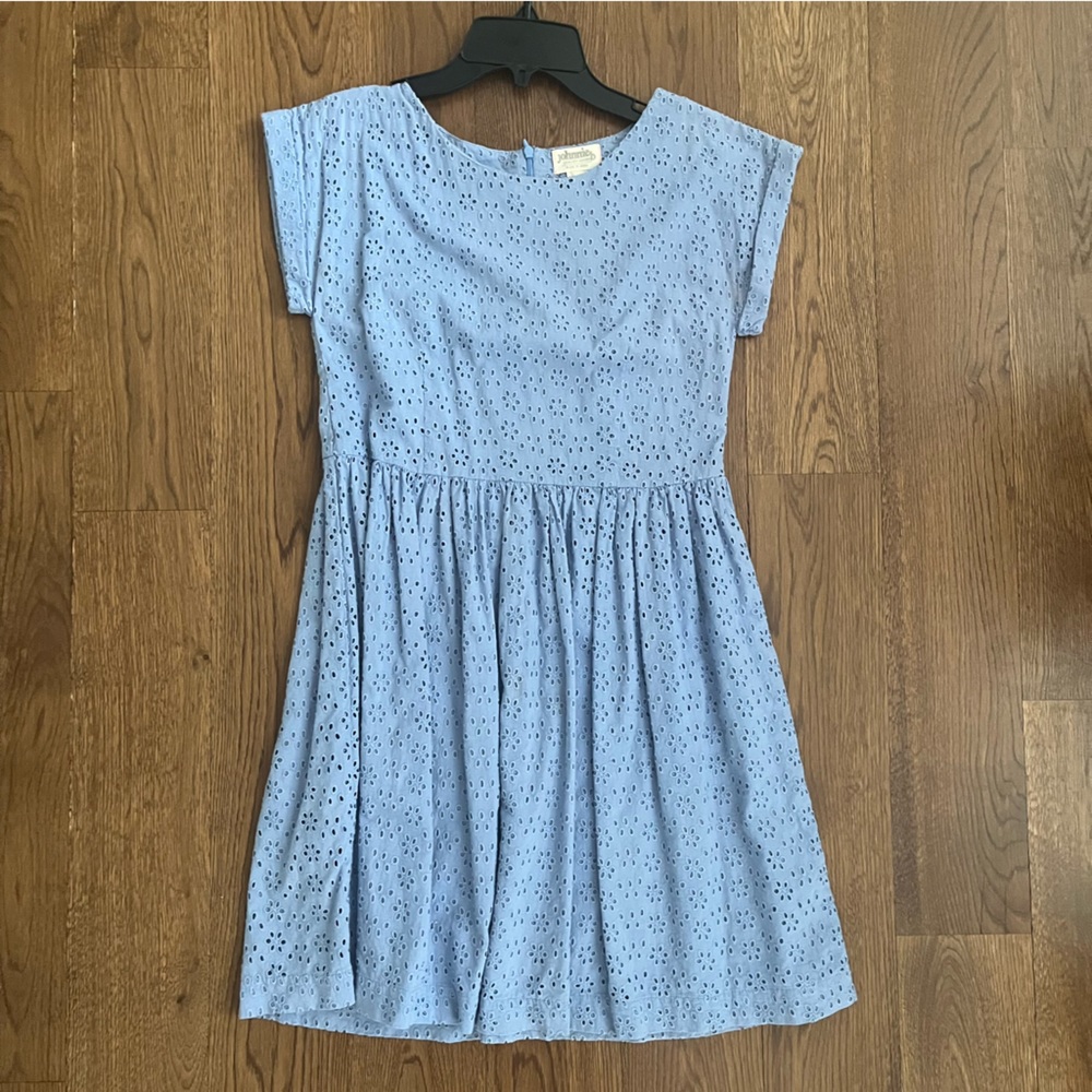 Johnnie B Boden (British) Cornflower Blue Eyelet Dress Girls 13-14